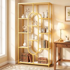 Image of Geometric Bookshelf 175CM Freestanding Open Bookcase 10-Tier