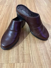 Walking Cradles Leather Mules Women’s 7W Brown Slip On Clogs Caden Brown Nappa