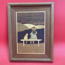 Sunset Inlay, Wood Marquetry, Nature, 13  X 10  