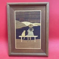 Sunset Inlay, Wood Marquetry, Nature, 13” X 10”