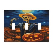 Decorative Art Light Switch Covers Halloween Skeleton Pumpkin Switch Plate Co...