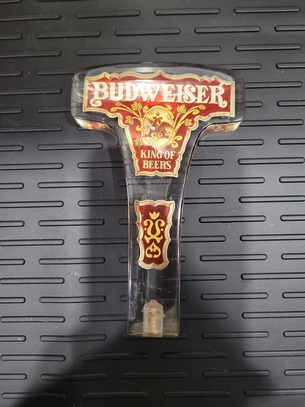 Budweiser King Of Beers BUD Lucite Acrylic Bar Tap VTG Anheuser Busch Memrobilla