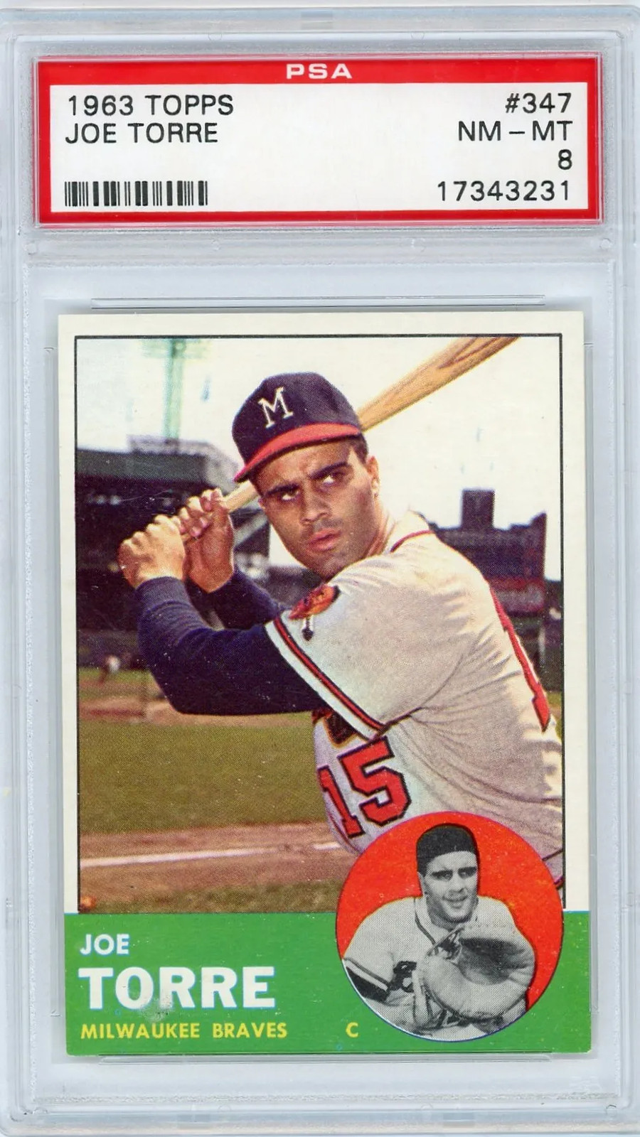 1963 Topps Joe Torre #347 PSA 8