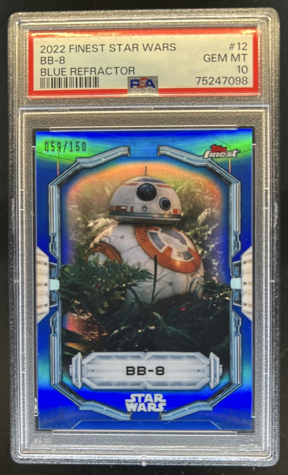 2022 Topps Finest Star Wars BB-8 Blue #/150 PSA 10 GEM MINT