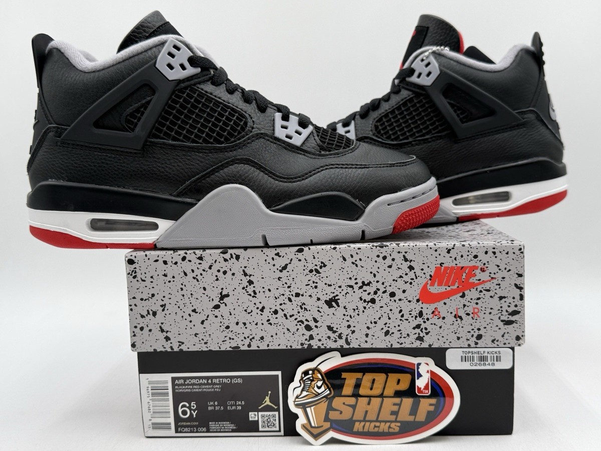New DS Nike Air Jordan 4 GS Bred Reimagined Size 6.5Y 2024