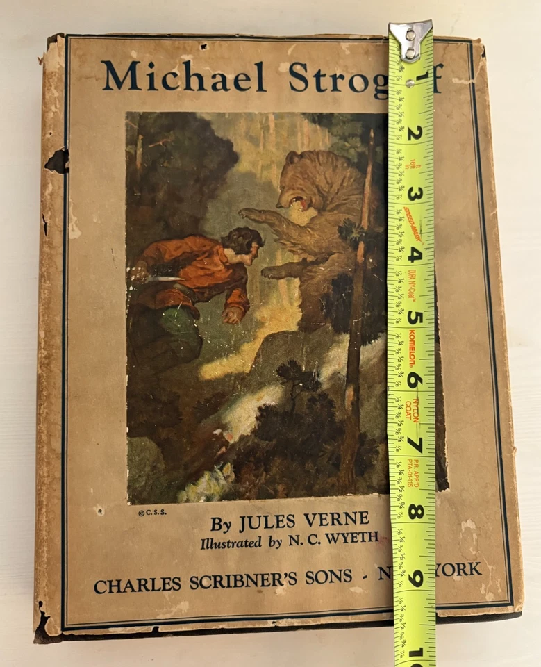 Jules Verne, NC Wyeth 1st Ed 1927 Michael Strogoff A Courier of the Czar HC w/DC Foto 2 de 4