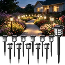 12 Pack Solar Pathway Lights Outdoor Garden Walkway Lawn Landscape Stake Lamps 12 Pack Solar Pathway Lights Outdoor Garden Walkway Lawn Landscape Stake Lamps