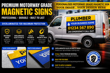 2x Magnetic Signs For Vans, Cars, Taxi, Personalised Magnetic Car Vehicle Signs