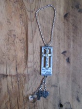 Christian Religion Key Chain "Start Your Day with Faith" Heart Cross Bead Dangle
