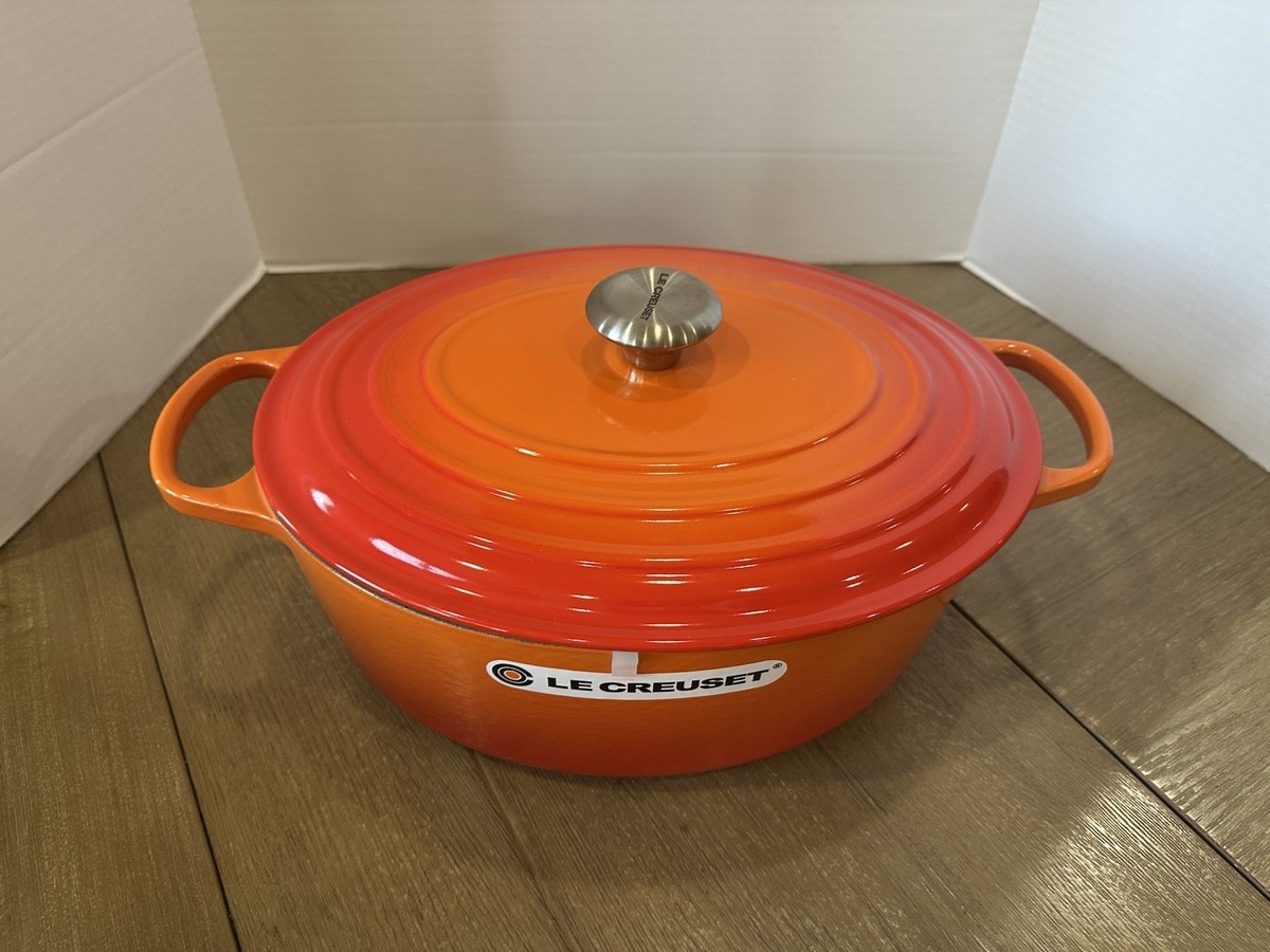 Le Creuset Signature Cast Iron Oval Dutch Oven Flame 33cm 8qt new
