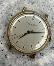 IWC Schaffhausen Manual Wind Mechanical Gold 18k Silver Dial Vintage