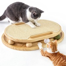 Cat Scratcher with Ball Track Toy, Sisal Scratch Pad for Indoor Adult Cats, W...