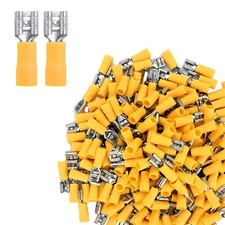 100Pcs Quick Disconnects Vinyl Insulated Female Spade Wire Connectors, 12-10A...