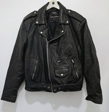 Wilsons Leather XL Black Motorcycle Jacket Th...