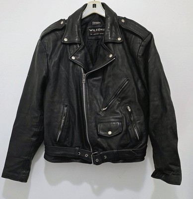 Wilsons Leather XL Black Motorcycle Jacket Thinsulate Insulated Cowhide
