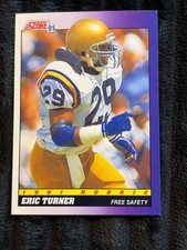 1991 Score Eric Turner Rookie Football Trading Card #584 In Protective Sleeve