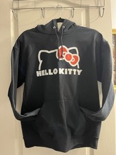 Sanrio Hello Kitty Women s Black Pullover Hoodie Size M Crew Neck