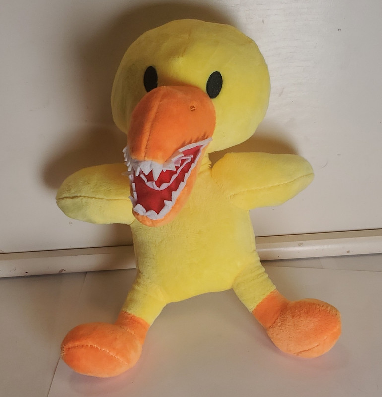 Yellow Duck Plush Stuffed Animal Small 10in Open Mouth Rainbow Friends Roblox