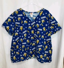 Minions Despicable Me Medical Scrub Top Women's Size 3XL -J6
