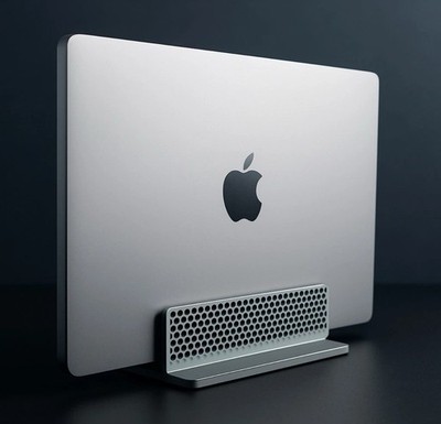 Vertical Laptop Stand   Sleek MacBook Holder  | Space-Saving Desktop Dock