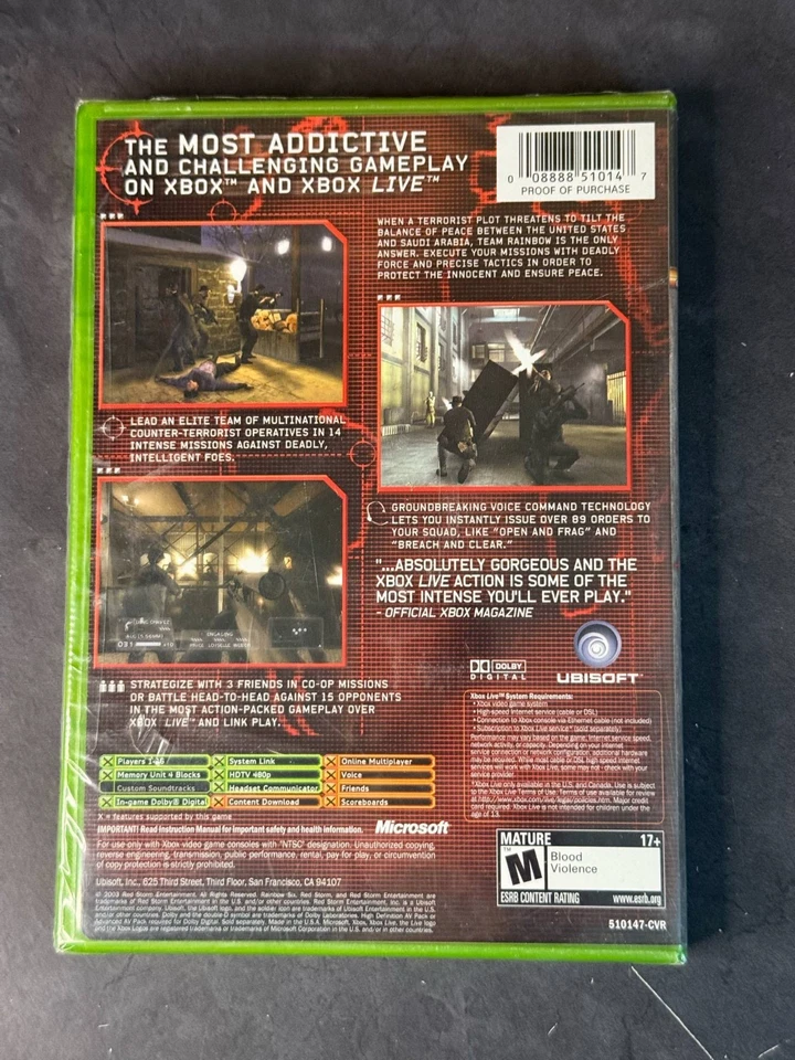 Tom Clancy's Rainbow Six 3 (Microsoft Xbox, 2003) Brand New & Factory Y Sealed - Image 2 of 4