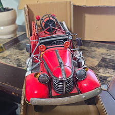 Berkeley Designs Vintage Style Red Metal Fire Truck Engine Decorative Model