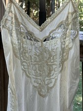 vintage Miss Elaine long white 100 nylon sheer nightgown small