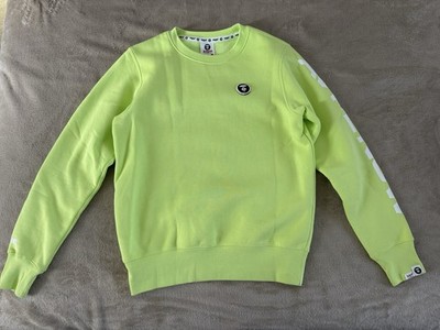AAPE by A Bathing Ape Neon Lime Sweatshirt Women s Small Removable Patch
