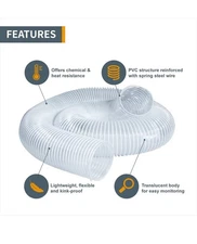 2-1/2" x 30' Dust Collection Hose, 2.5 Inch Flexible PVC Dust Collector Hose ...