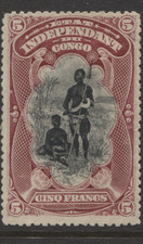BELGIAN CONGO - 1894 5f BLACK & LAKE MINT (MH)  SG.23  (REF.A30)