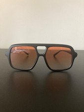 Large Acetate Frame Retro Aviator Sunglasses  80976 Matte Black