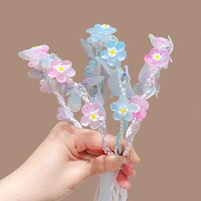 Schönes Girlande Stirnband mit Schmetterling Blumen für auffällige Frisuren