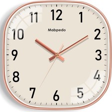 Wall Clock 8 Inch, Battery Operated Silent Non-Ticking Modern Analog Clock Decor