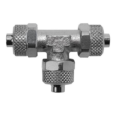 Riegler T-Verbinder »value line« für Schlauch 12/10 Messing vernickelt
