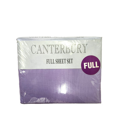 Canterbury 4-Piece Bed Sheet Set Purple Full Size 180 Thread Sheets Pillowcases