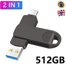 Type C Flash Drive 512GB 2 in 1 OTG Type C/USB-A Memory Stick Pen Drive for PC