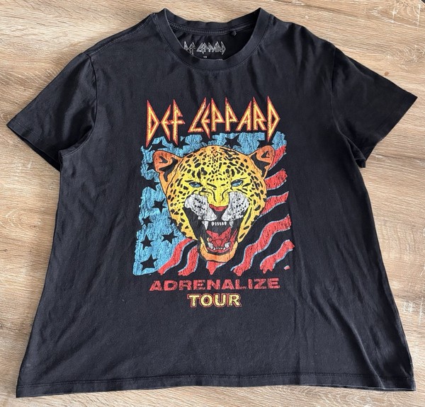 Def Leppard Adrenalize Tour T Shirt Size 10 Black 2022 Licensed Band Tee Rock