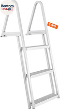 Removable Dock Ladder 3 Steps, 350 Lbs Load Capacity, Pontoon Boat Ladder with 4