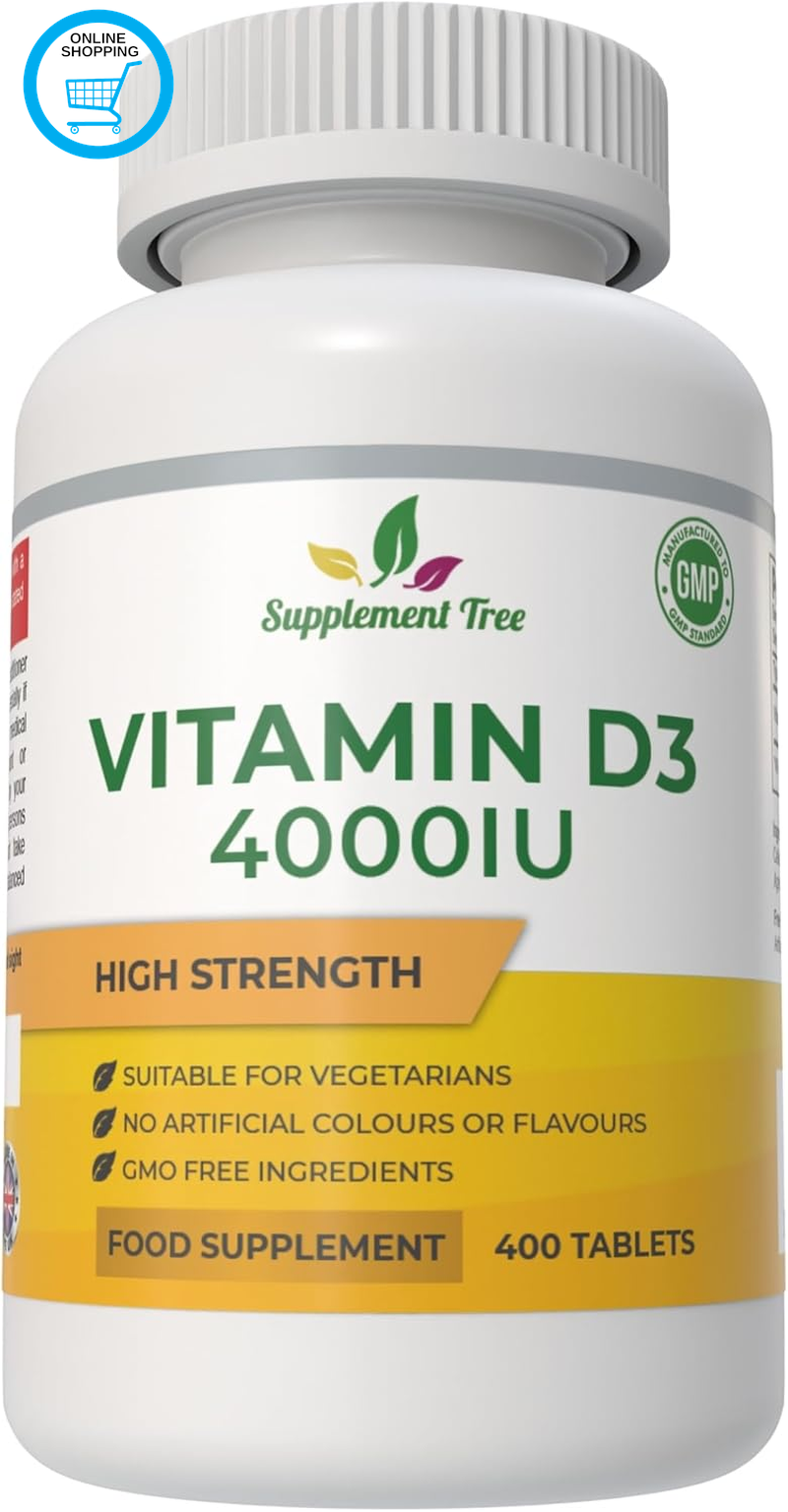 Vitamin D3 4000 IU High Strength | 400 Vegetarian Tablets | Vitamin D 4000Iu Cho