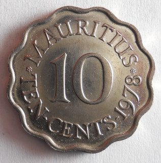 1978 MAURITIUS 10 CENTS AU/UNC High Quality African Coin Lot #U31