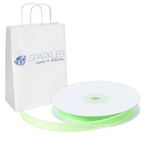 Organza Ribbon 3/8" Wide 25 Yd Yard Roll - Apple Green - Satin Edging Solid az