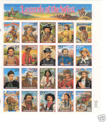 US 2869 Legends of the West sheet of 20 MNH - Picture 1 of 1