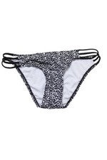 Bar Iii Black White Leopard-Print Strappy Bikini Bottom M