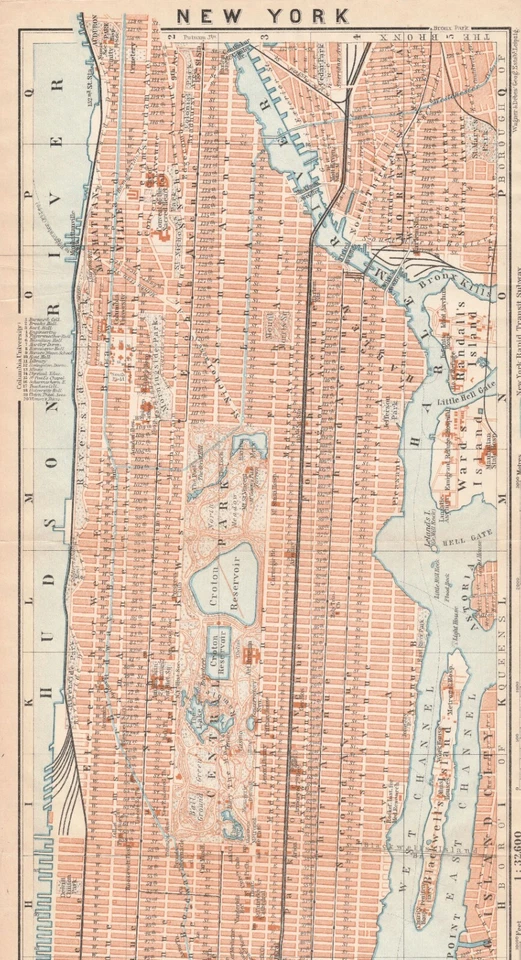 MANHATTAN Original map 1909 Broadway Authentic NEW YORK CITY ANTIQUE MAP - Image 3 of 4