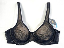 NWT Wacoal Women's 38C Stark Beauty Rose-Lace Molded Underwire Bra 855225 Black