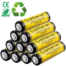 Garberiel 14500 Battery 1200mAh 3.7V Rechargeable for Flashlight Torch US