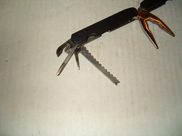 Multi Tool kit Knife Pliers Screwdrivers Etc. W/ Case Stainless Steel Pocket