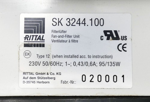 Rittal SK 3244.100 230V 50/60Hz 95/135W Filterlüfter -used/Attn#1- - Bild 5 von 6