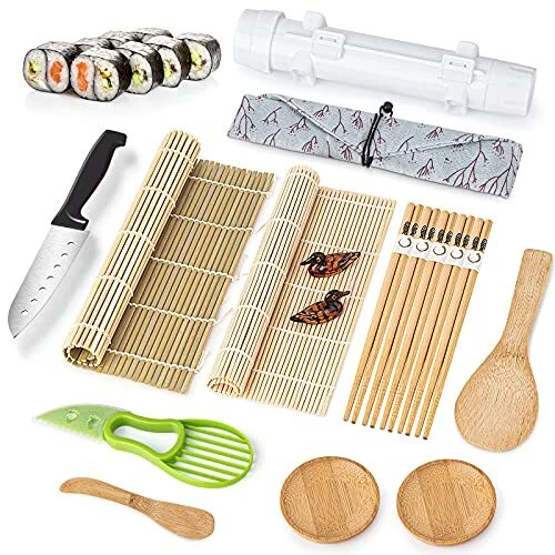 Sushi Making Kit All In One Sushi Maker Utensils Set w/ Sushi Mats Bamboo Roller
Opens in a new wind