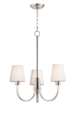 Maxim Shelter 3-Light Transitional Chandelier in Satin Nickel